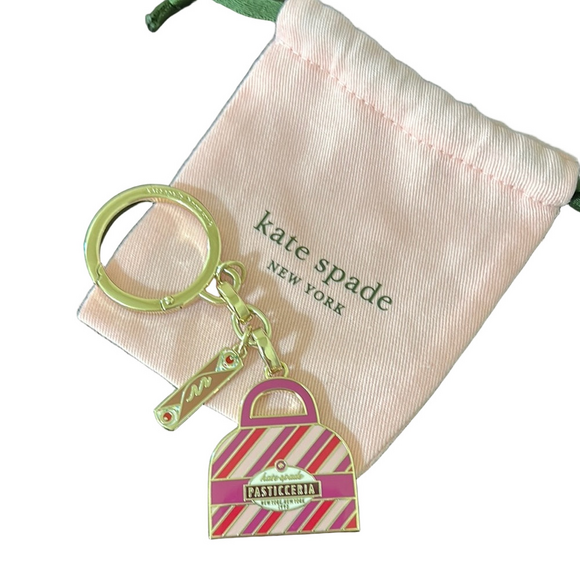 Kate Spade Dolci Pastries Metal Keyfob Designer Bag Charm Keychain